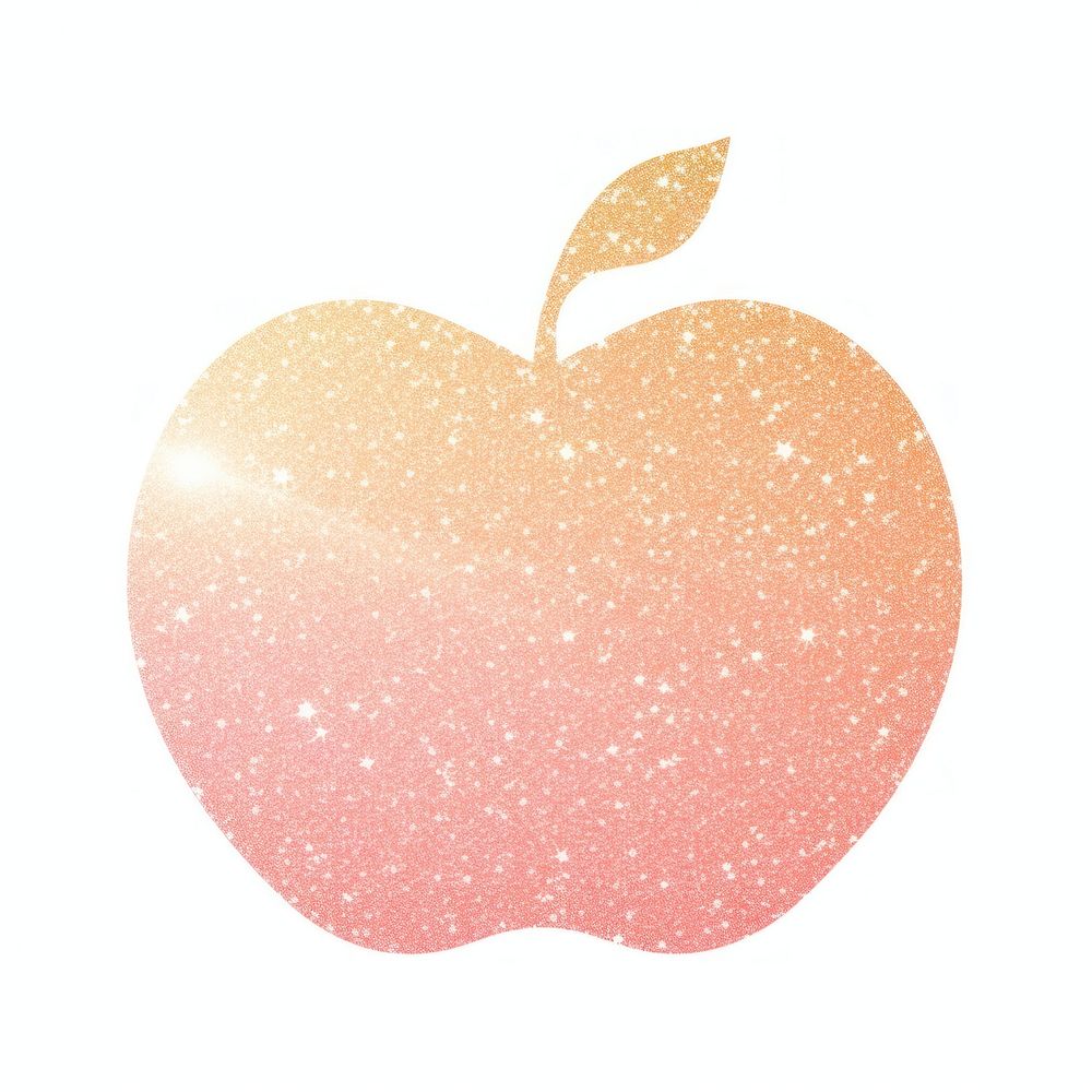 Colorful peach icon apple fruit plant.