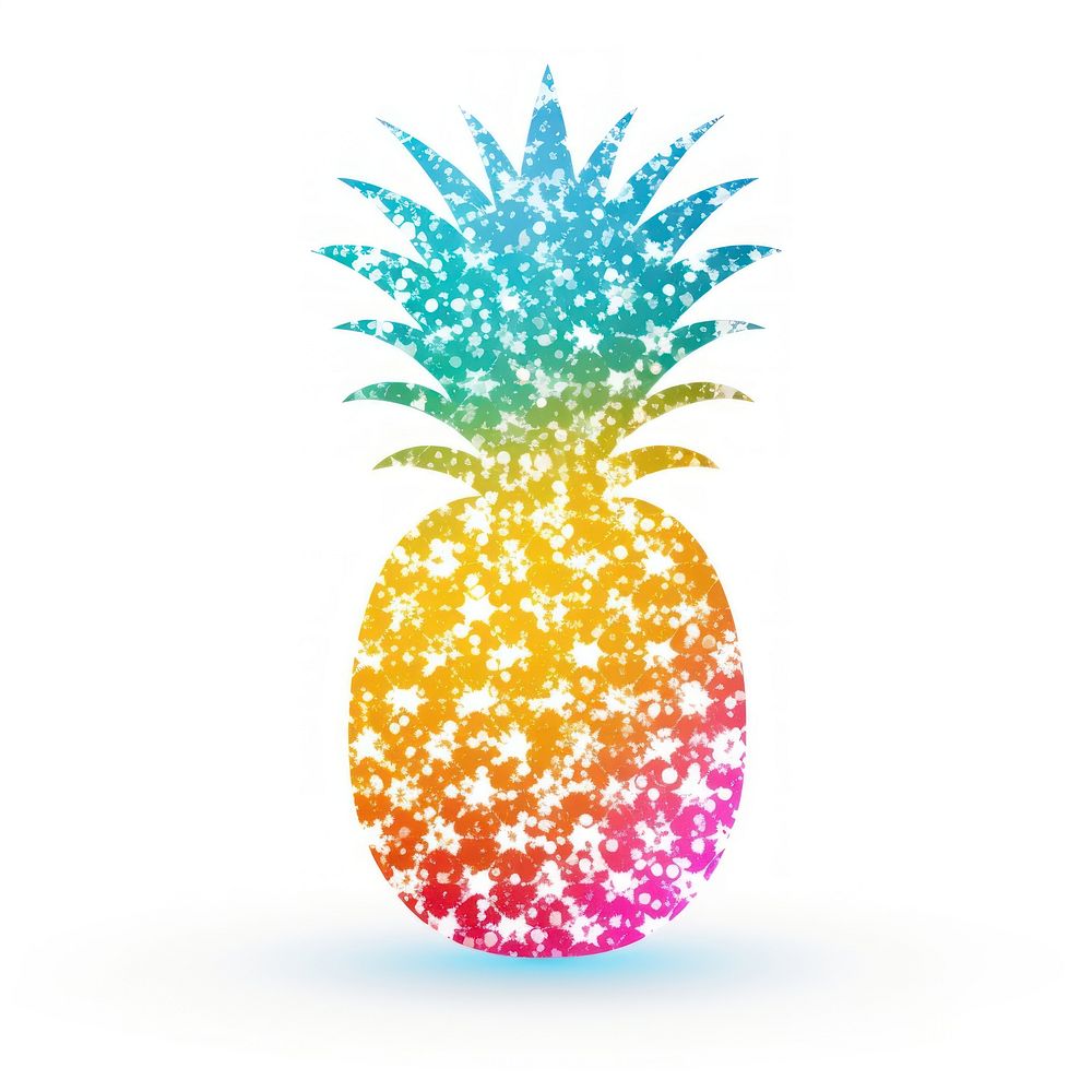 Colorful pineapple icon shape fruit plant.