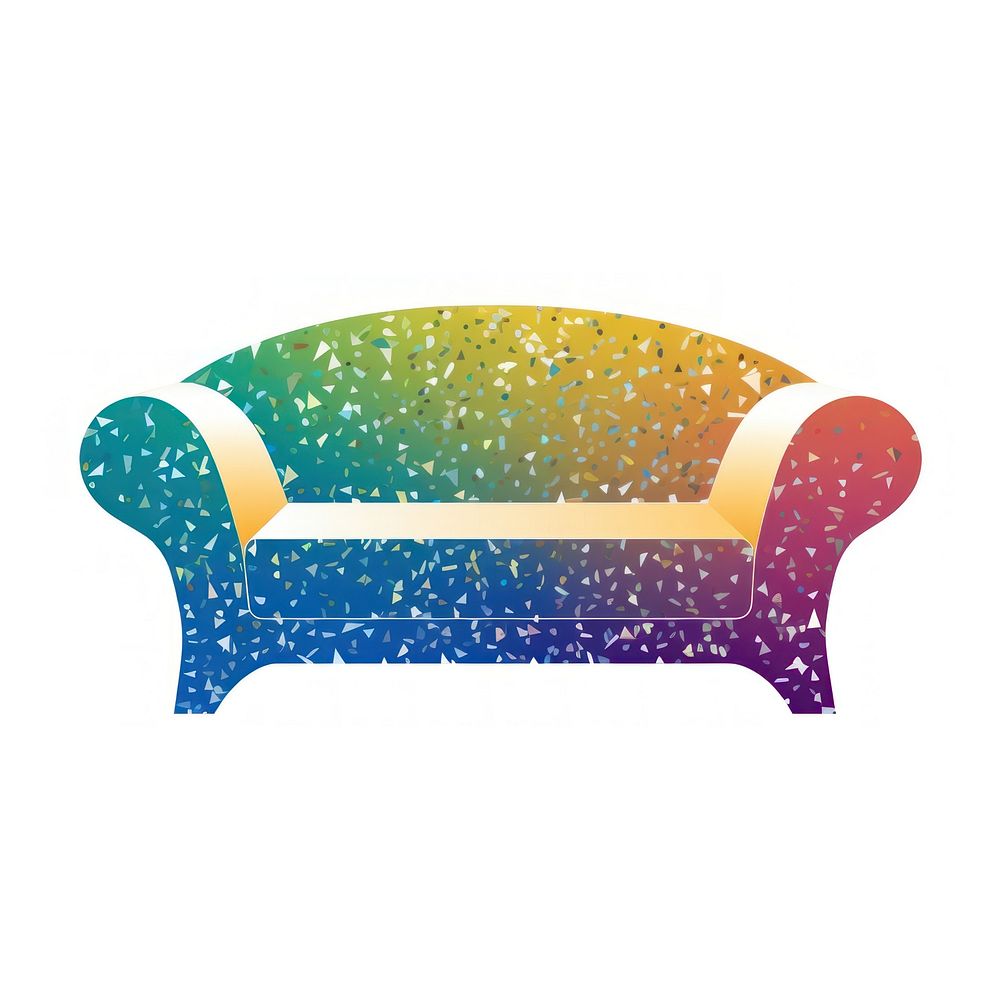 Colorful sofa icon furniture shape white background.