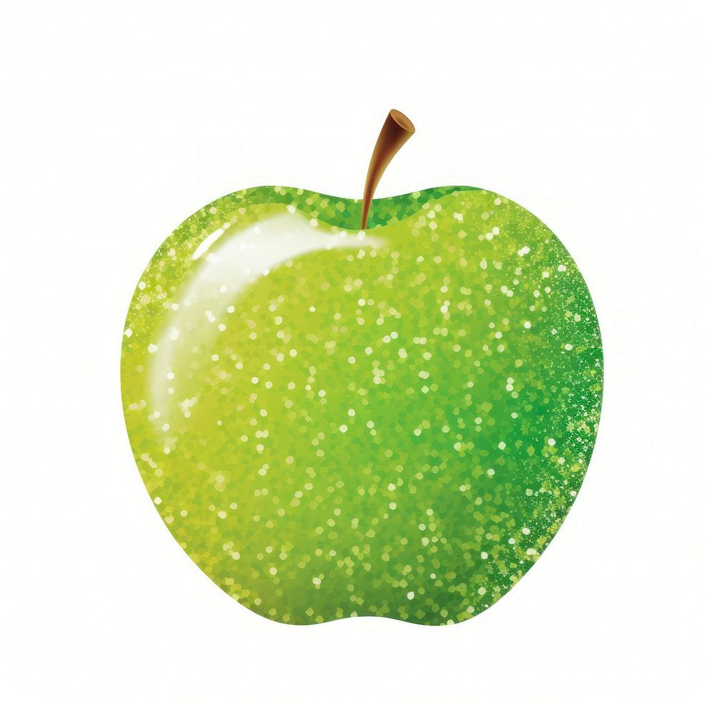 Green apple icon fruit plant food.