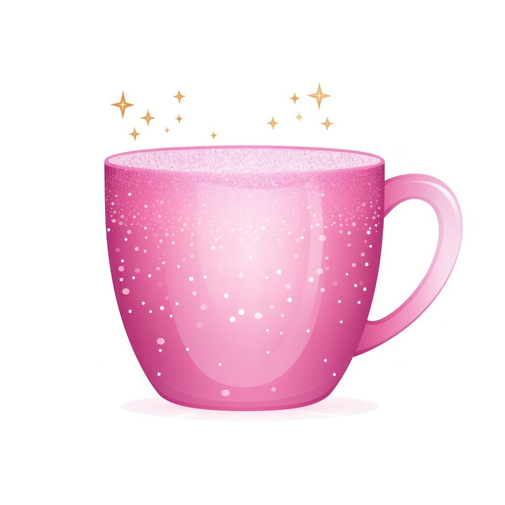 Pink coffee cup icon drink mug white background.