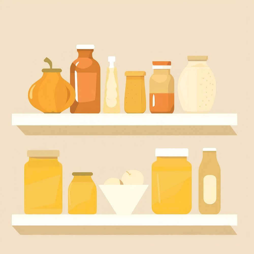 Illustration of a simple hope shelf jar arrangement.