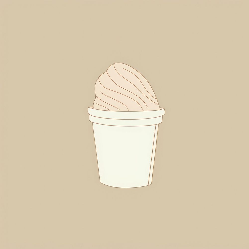 Illustration of a simple ice cream dessert disposable cartoon.