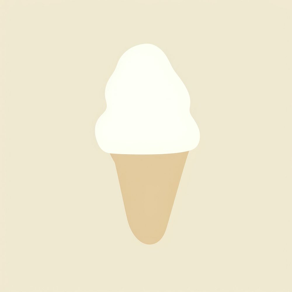 Illustration of a simple ice cream dessert food cone.
