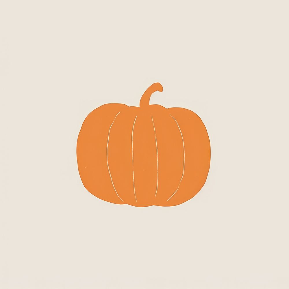 Illustration of a simple jack o lantern vegetable pumpkin plant.