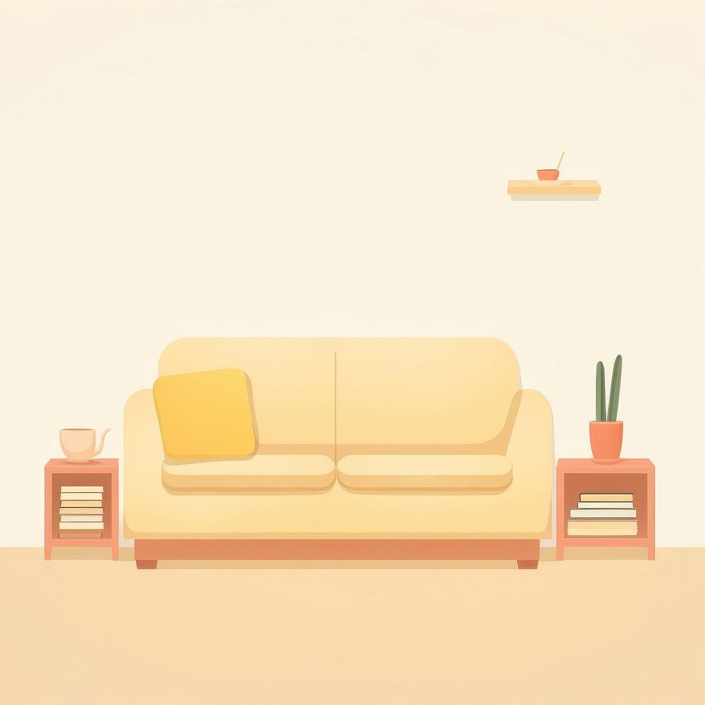 Illustration of a simple sofa architecture furniture room.