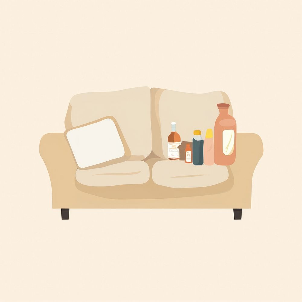 Illustration of a simple sofa furniture cushion room.