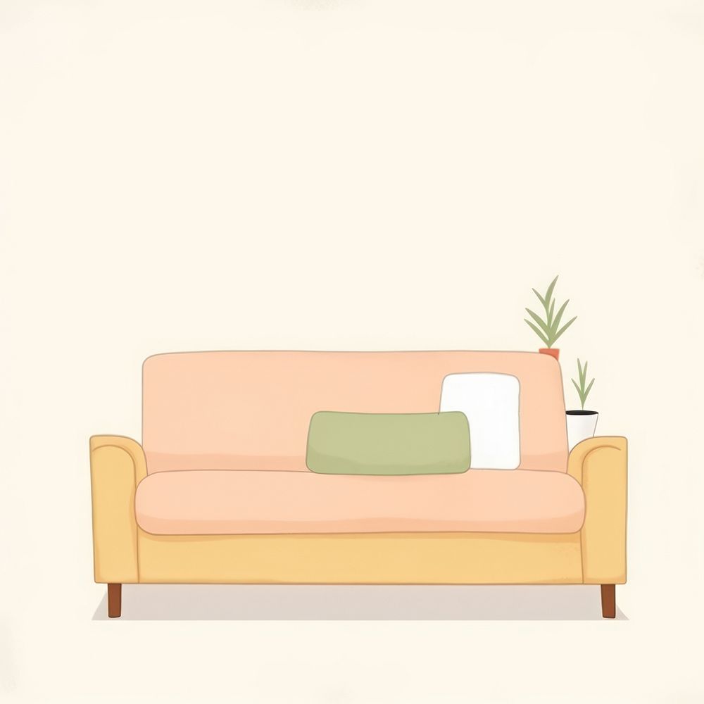 Illustration of a simple sofa furniture cushion pillow.