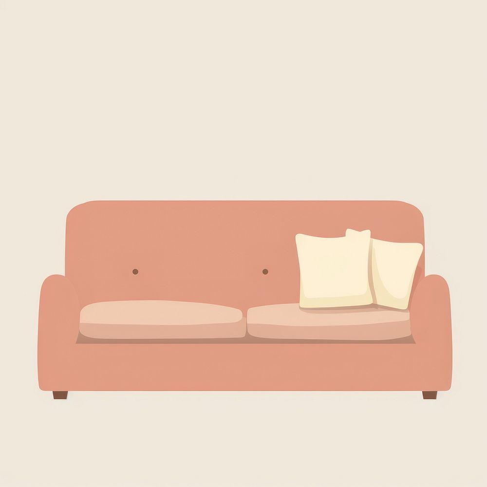 Illustration of a simple sofa furniture cushion pillow.