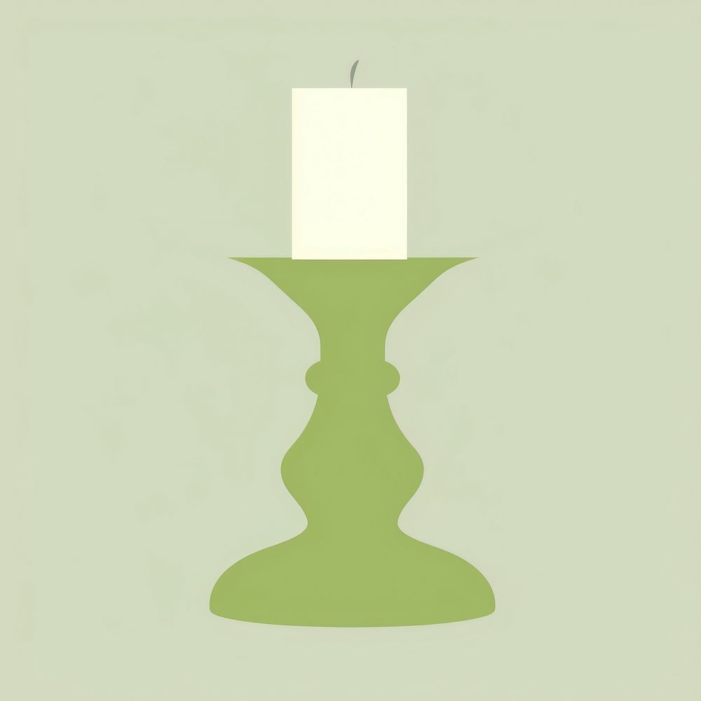 Soft green retro glass candlestick holder symbol decoration lighting.