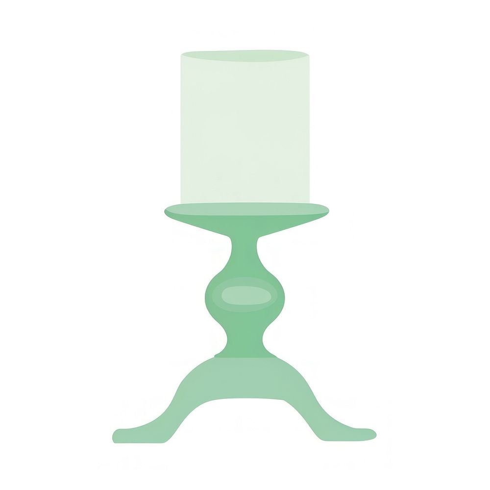 Soft green retro glass candlestick holder furniture lighting absence.