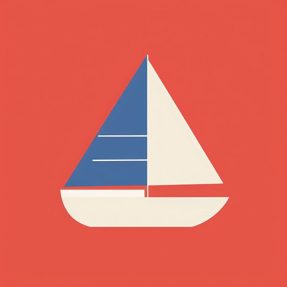 Illustration of a simple sailing sailboat vehicle transportation.