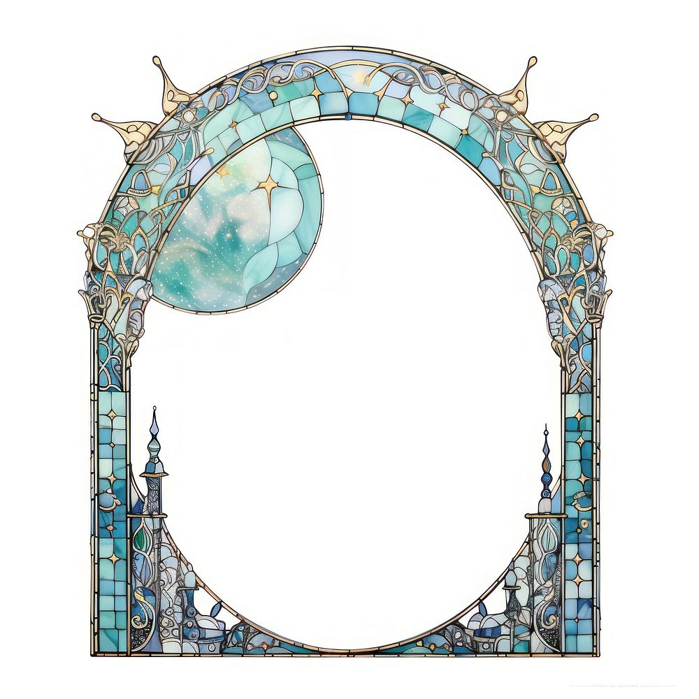 Arch art nouveau moon architecture glass.
