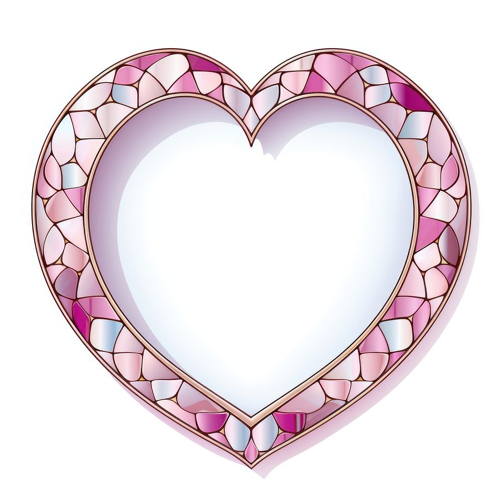 Arch art nouveau pink Heart heart white background.