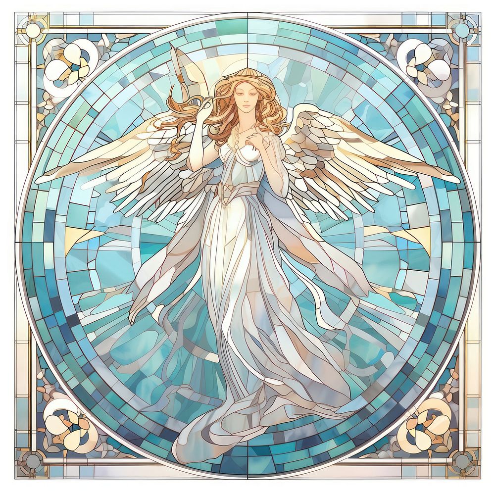 Arch art nouveau Angel angel mosaic.