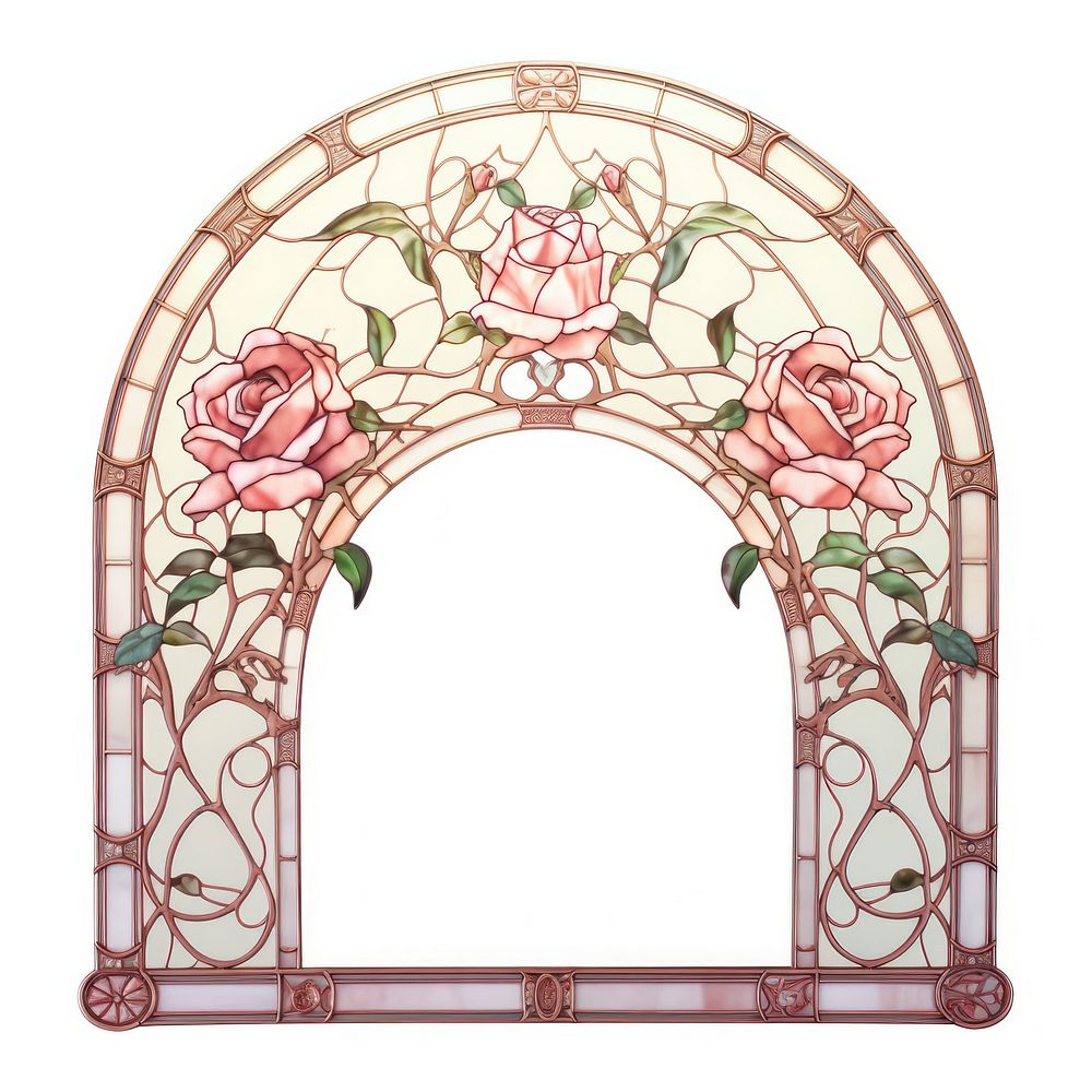 Arch art nouveau pink Rose rose architecture.