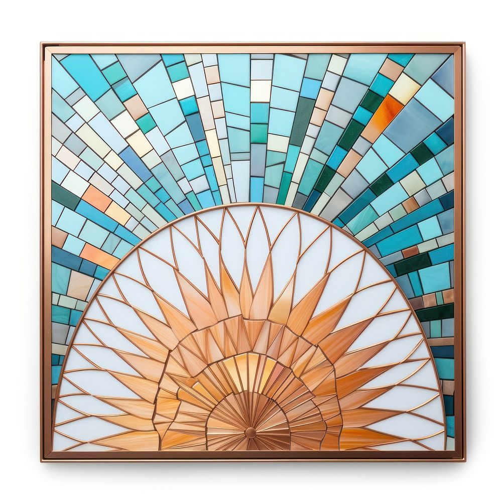 Arch art nouveau Sun mosaic backgrounds.