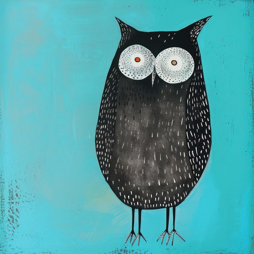 Owl owl painting drawing.