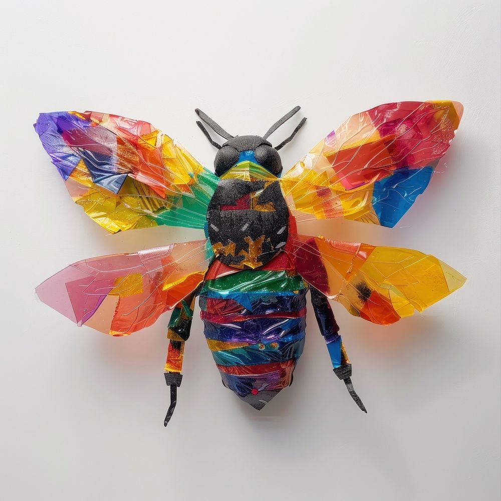 Bee made from polyethylene animal insect art.