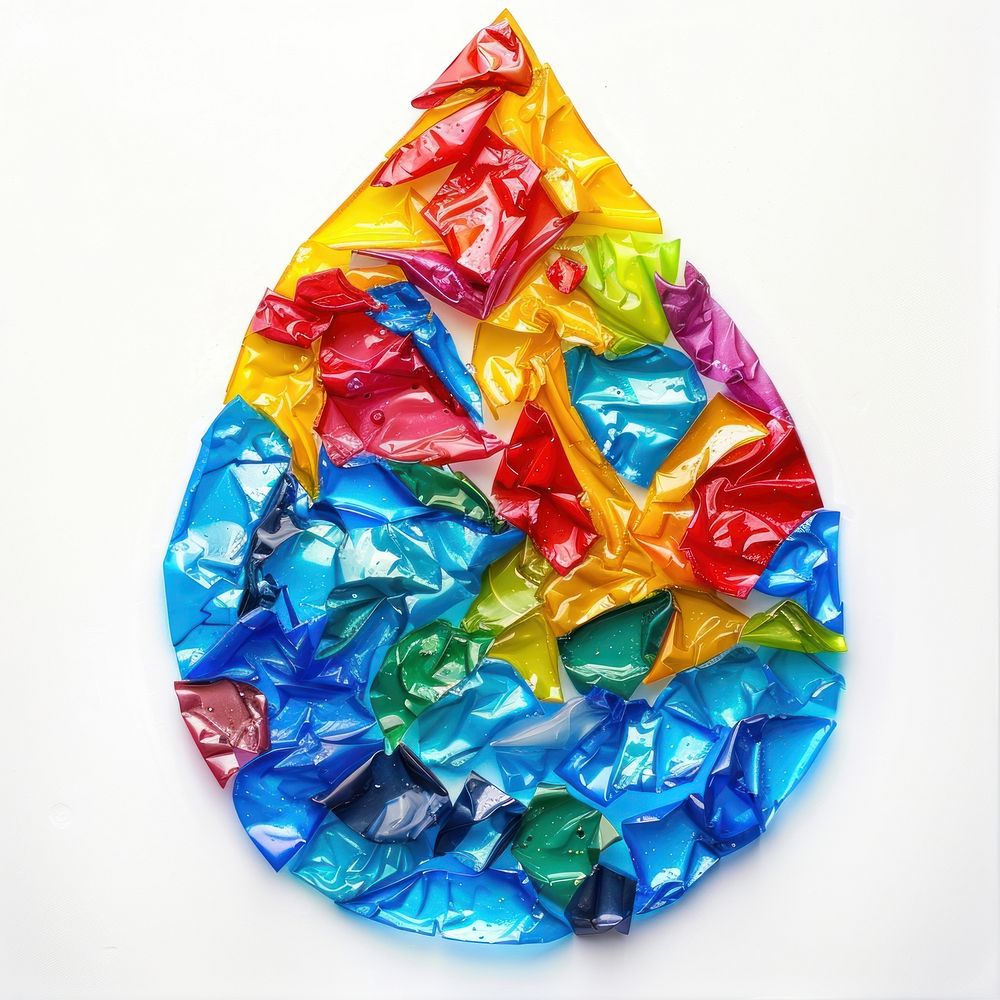 Blue water drop shaped white background confectionery creativity.