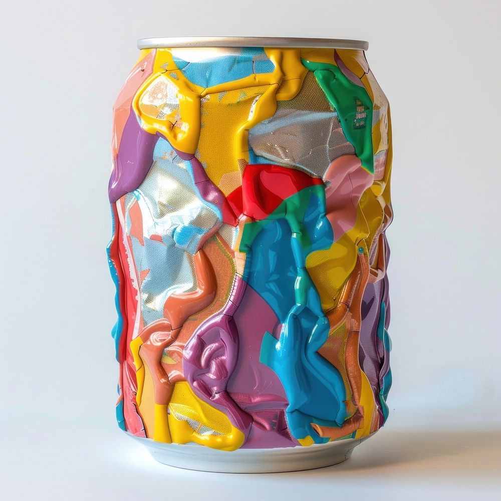 Can of soda white background refreshment creativity.