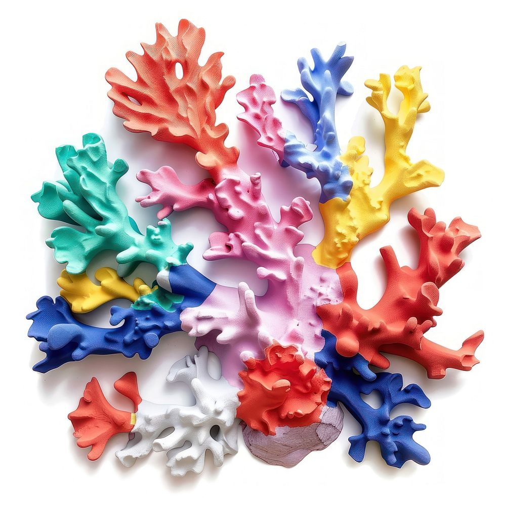 Coral shaped white background confectionery creativity.