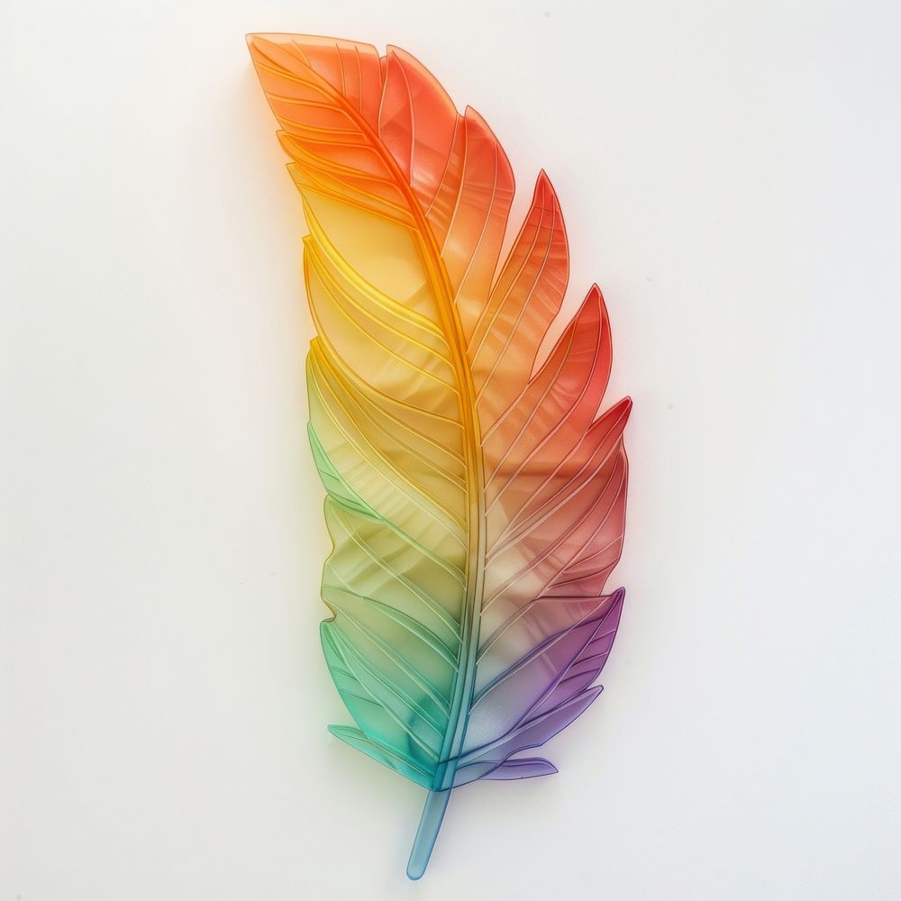 Feather shaped feather leaf art.