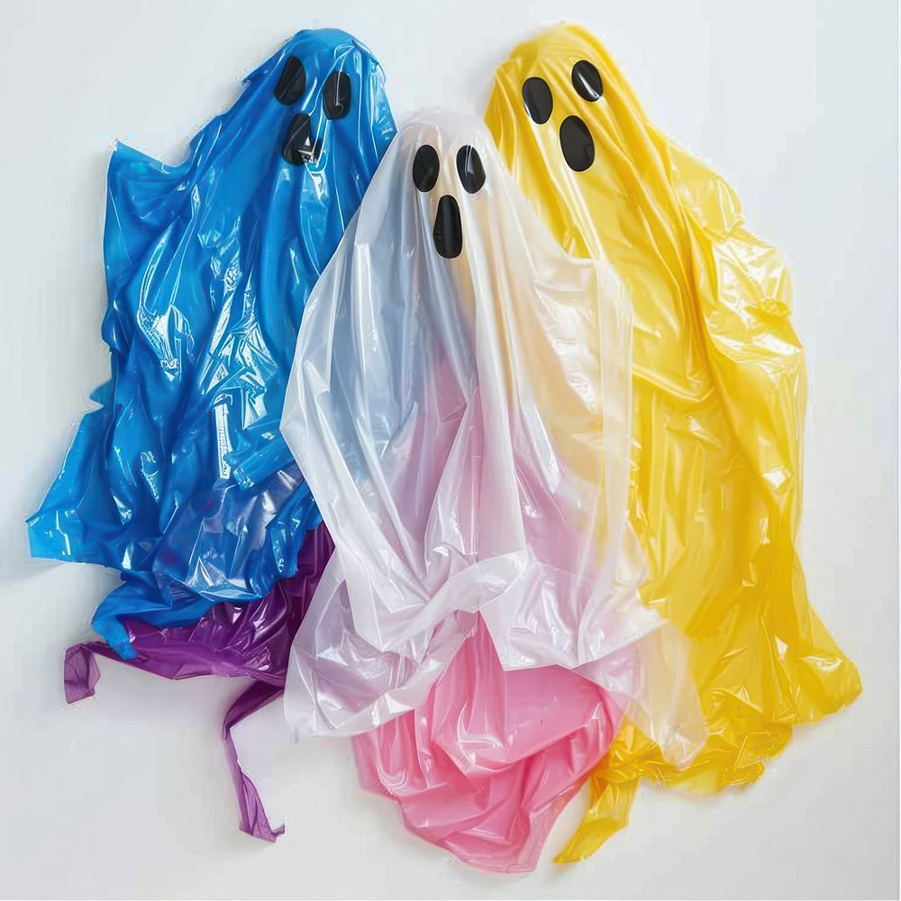 Ghost shaped plastic celebration clothing.