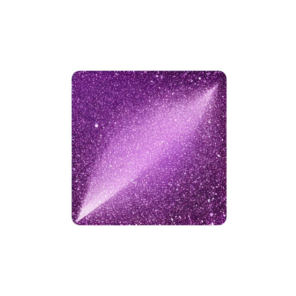 Square icon glitter purple white background.