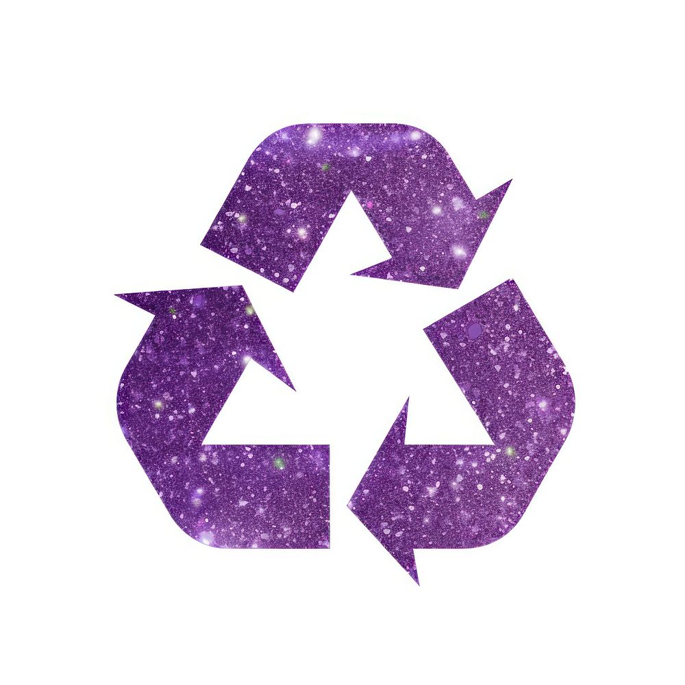 Recycle icon purple symbol shape.