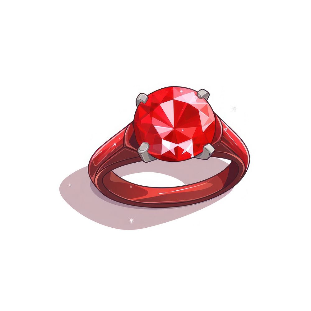 Ring diamond icon gemstone jewelry red.