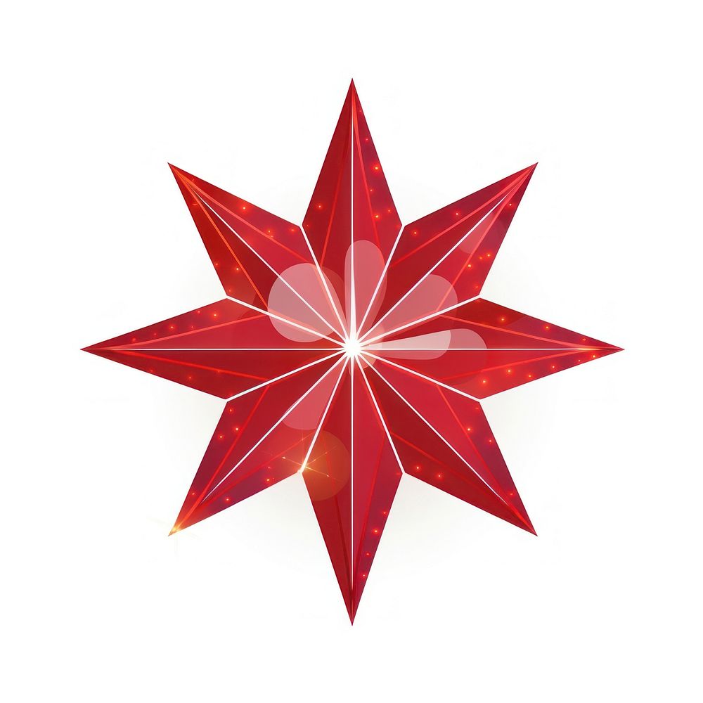 Octagram icon shape plant red.