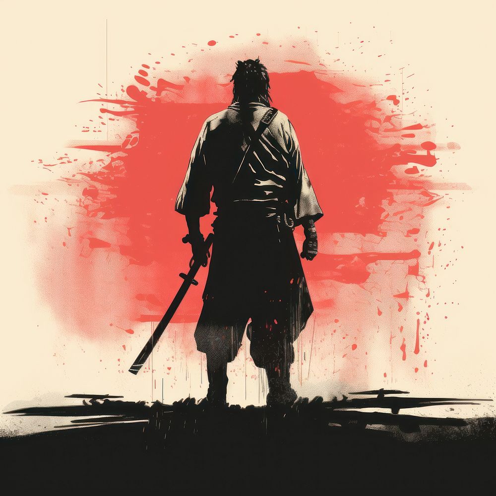 Samurai silhouette samurai weapon.
