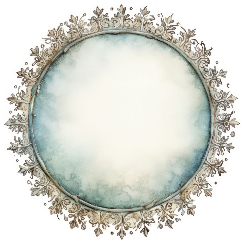 Vintage winter circle frame jewelry white background accessories.