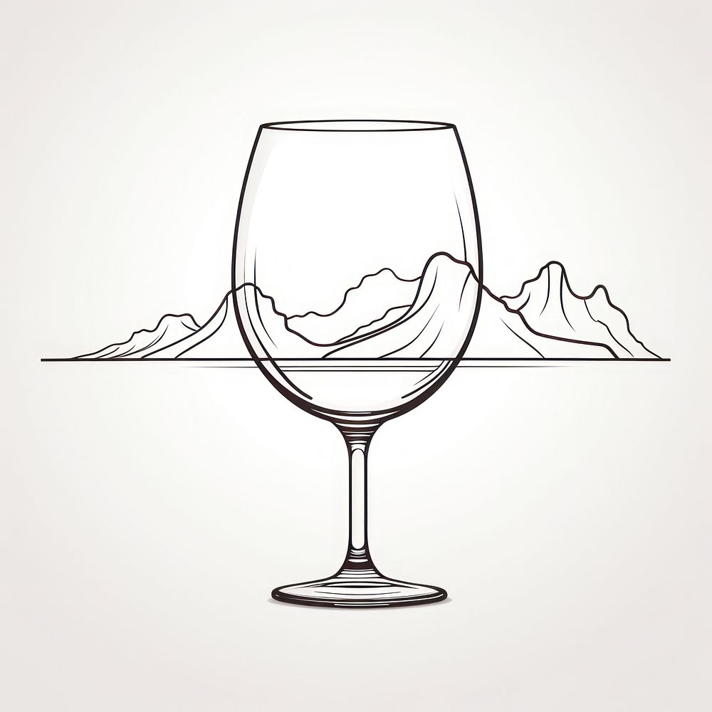 Wine sketch glass drink.