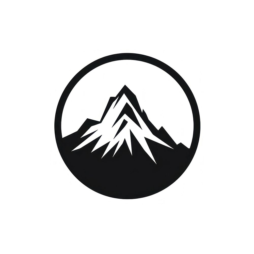 Mountain logo icon symbol stratovolcano landscape.
