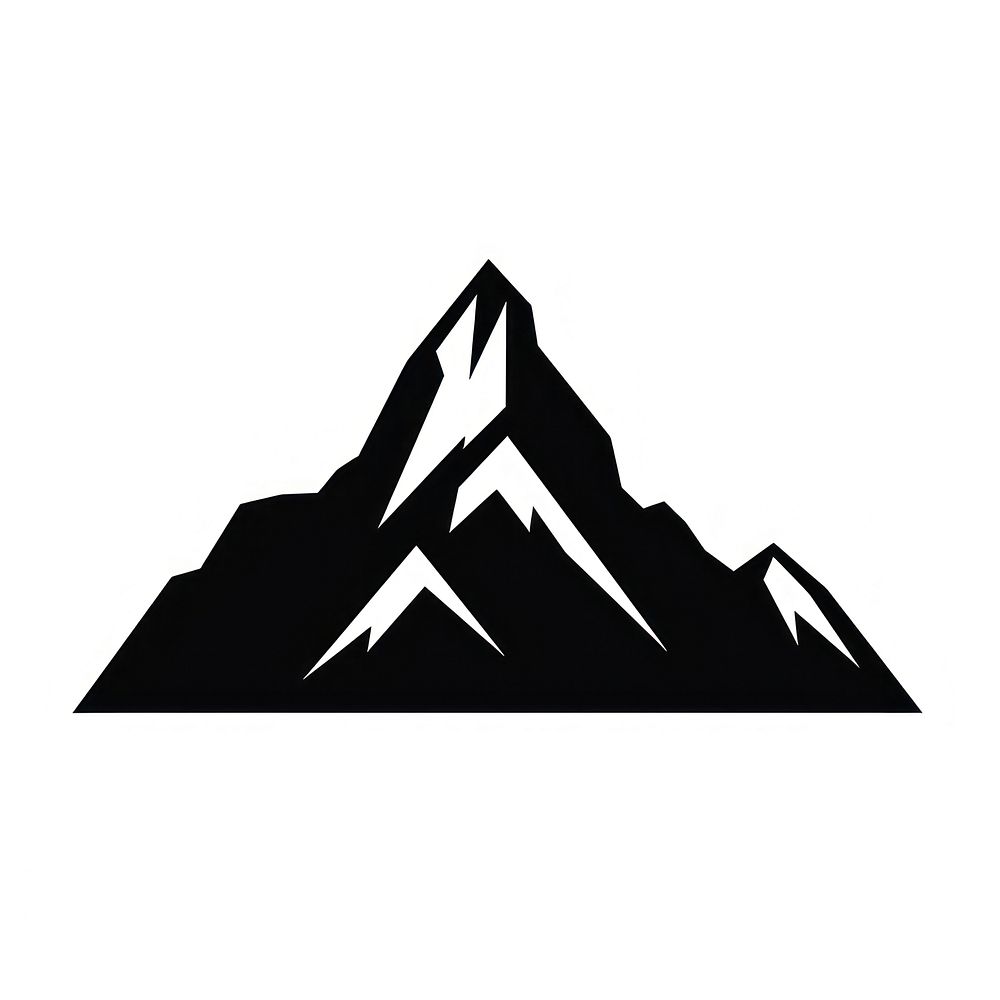 Mountain logo icon silhouette nature white.