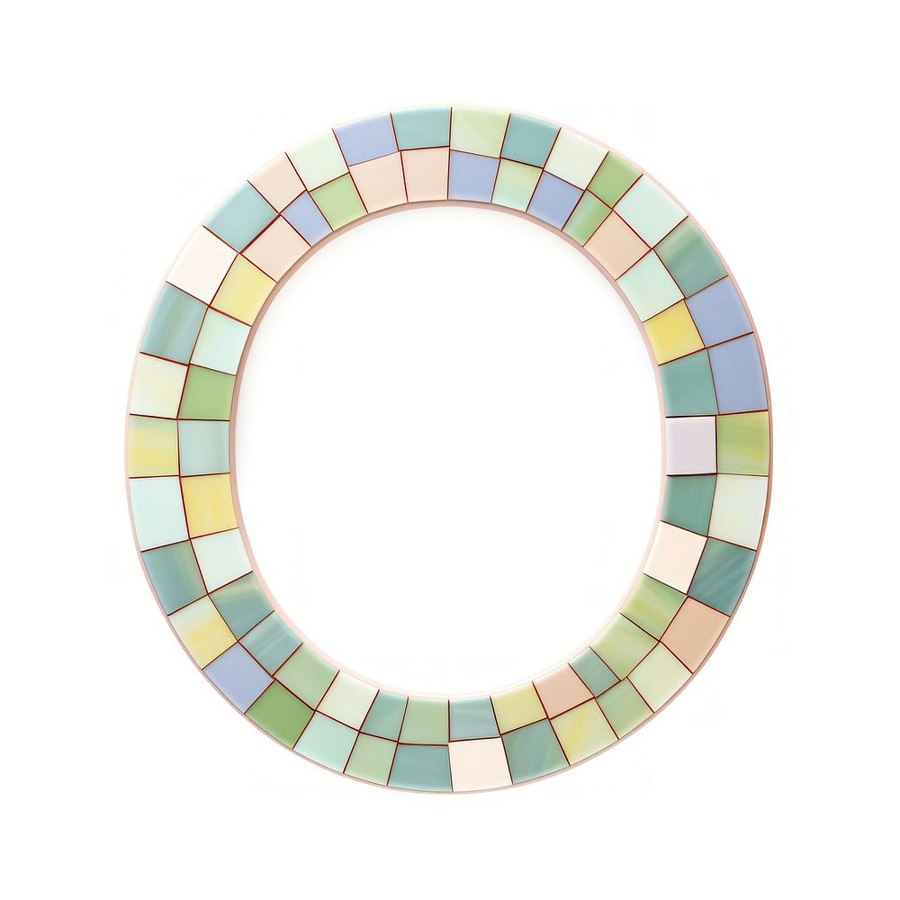 Mosaic tiles letters o jewelry shape art.