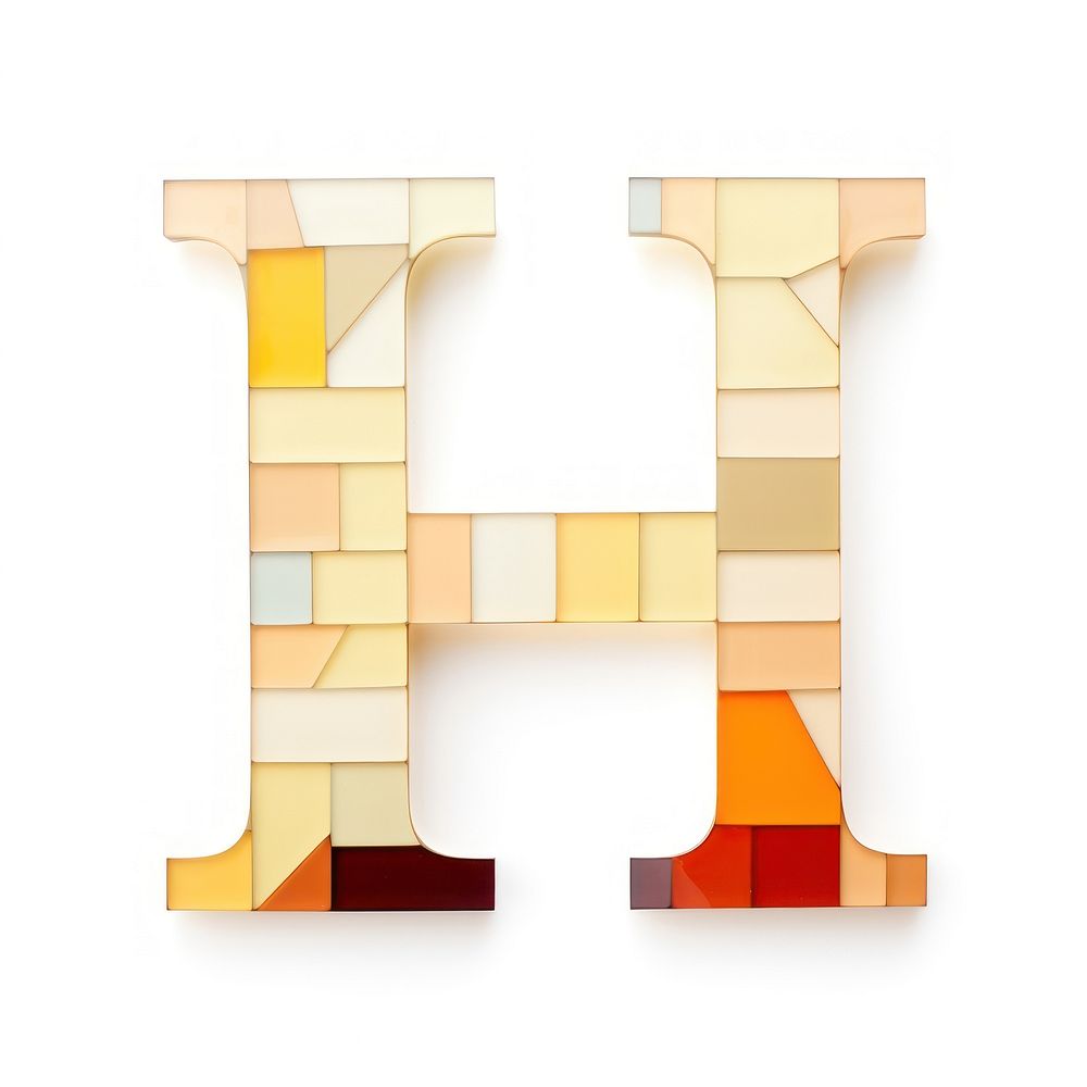 Mosaic tiles letters H alphabet number shape.
