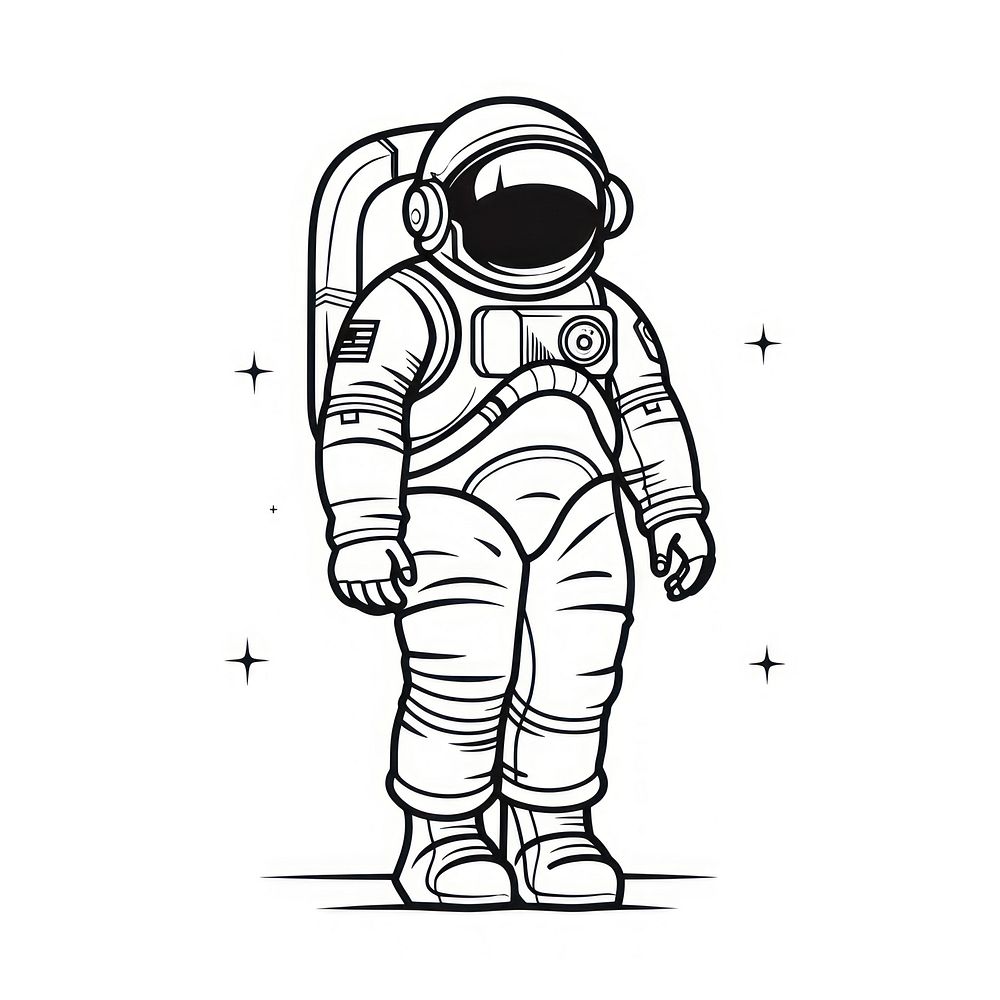 Astronaut sketch drawing illustrated. | Free Photo Illustration - rawpixel