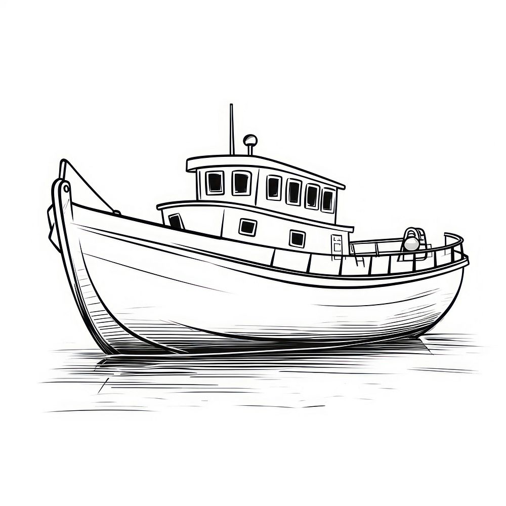 Boat sketch vehicle drawing.