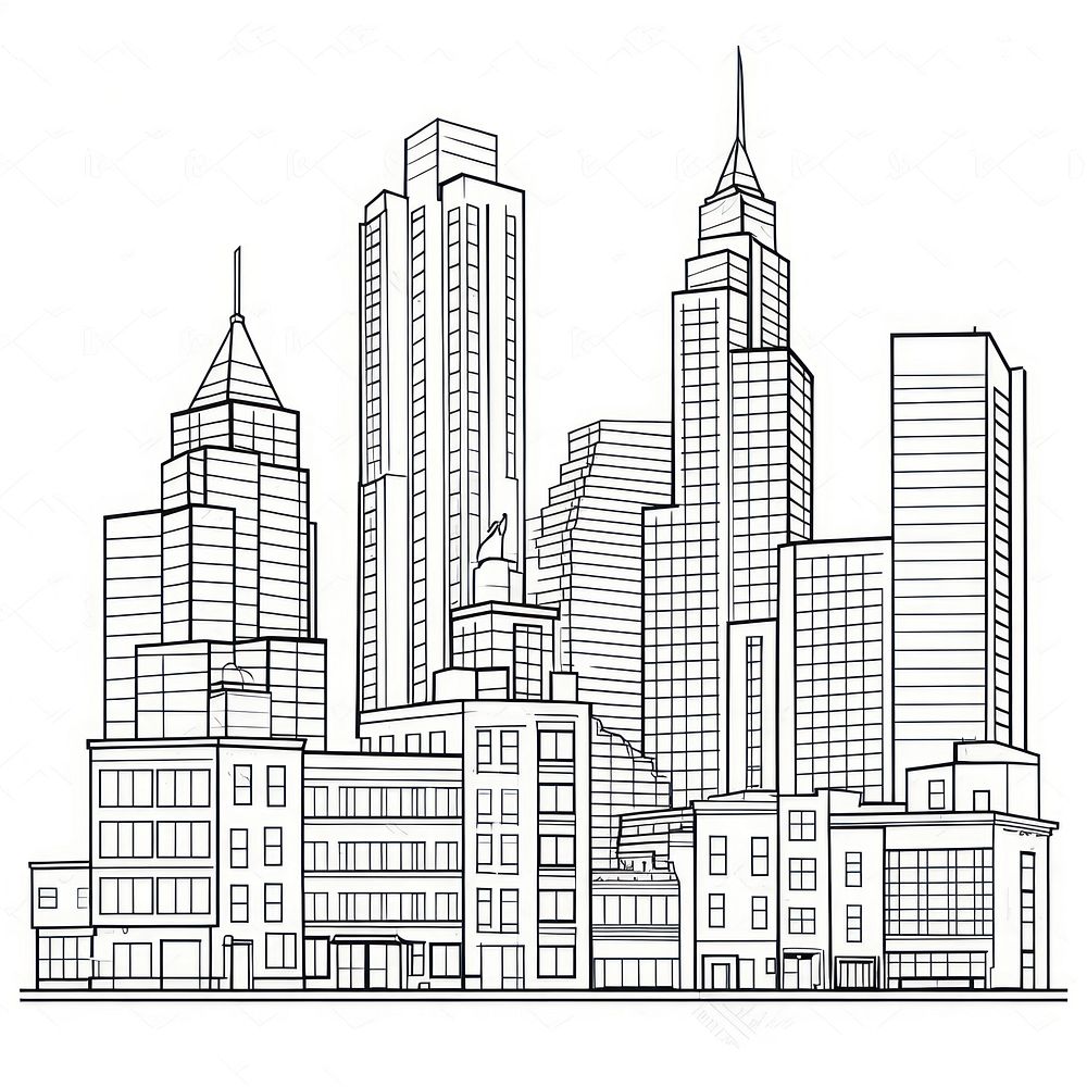 Buildings sketch architecture metropolis.