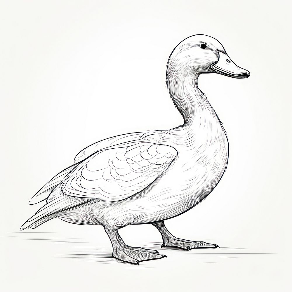 Duck sketch drawing animal.