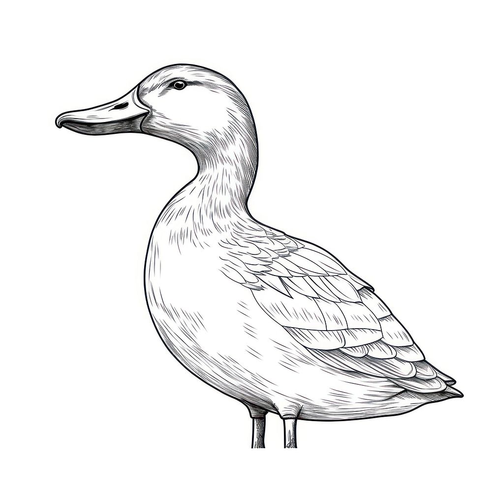Duck sketch drawing animal.