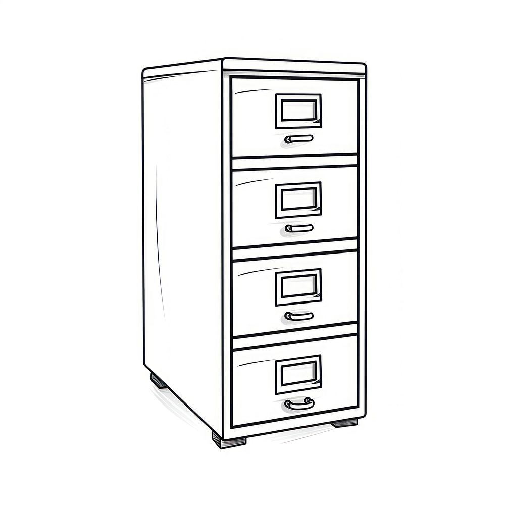 Filing cabinet furniture drawer sketch.