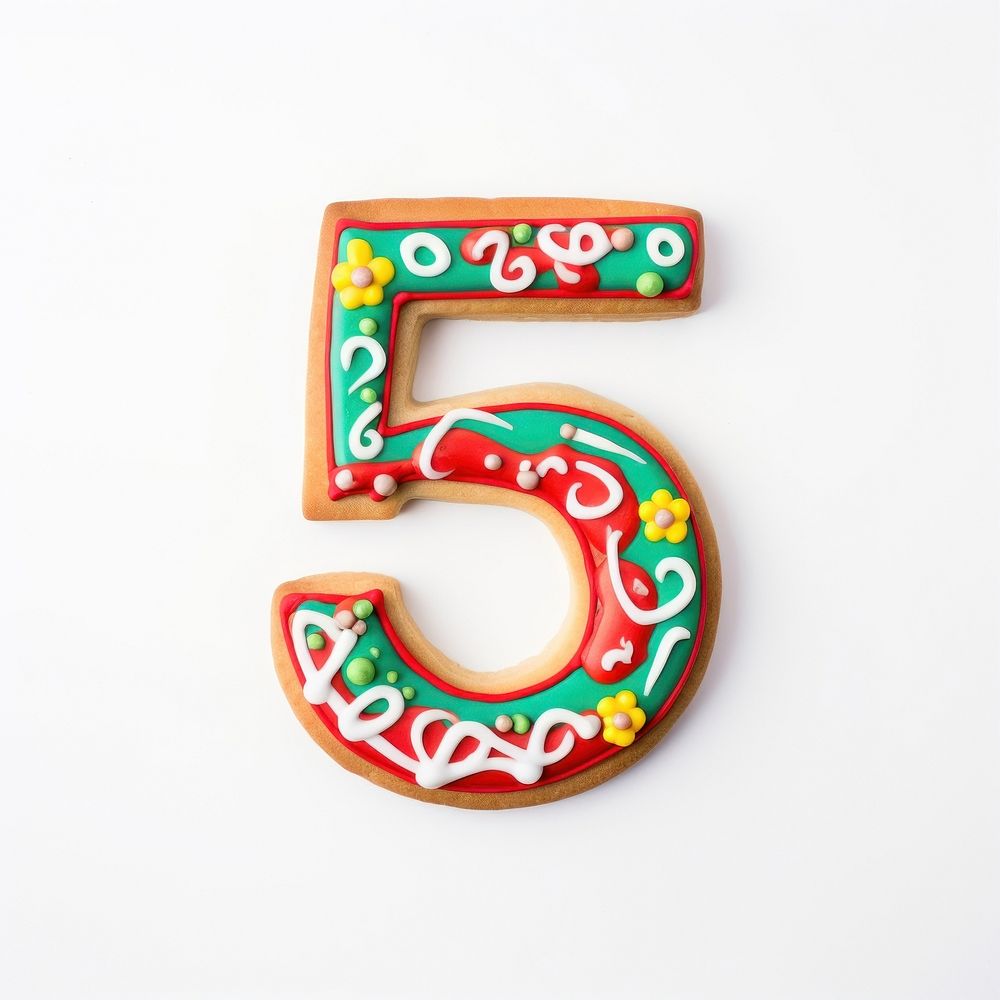 Number food alphabet cookie.