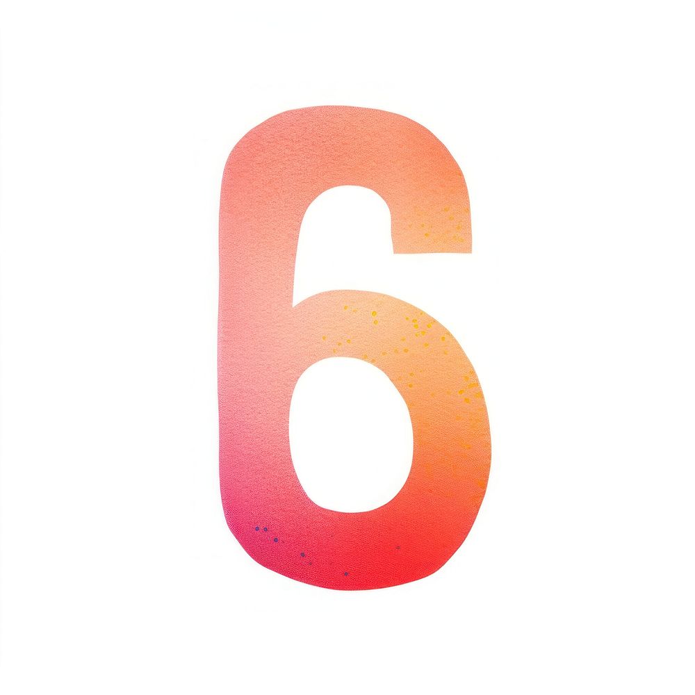 Number letters 6 text symbol white background.
