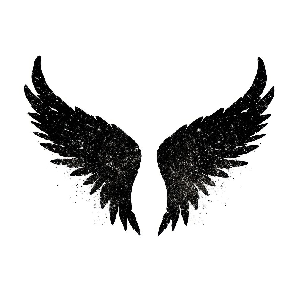 Black color Angel wings icon symbol angel bird.