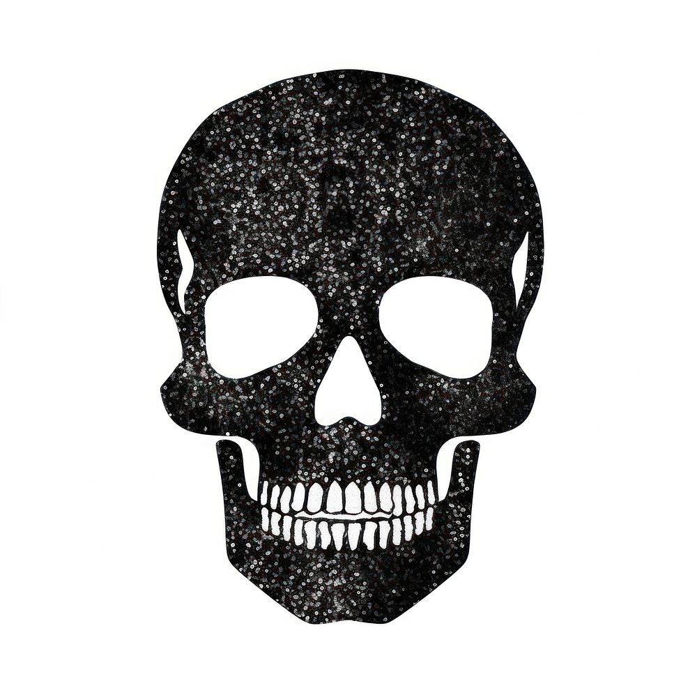 Black color skull icon white background creativity monochrome.