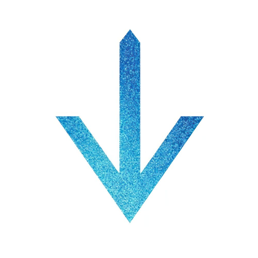 Blue color arrow icon symbol shape sign.